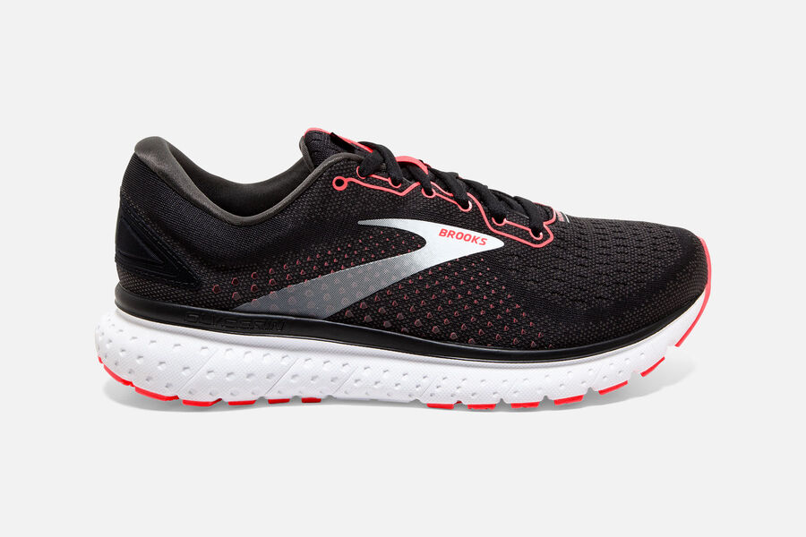 Brooks Women's Glycerin 18 Road Running Shoes Black/Coral/White HZFQ-90526